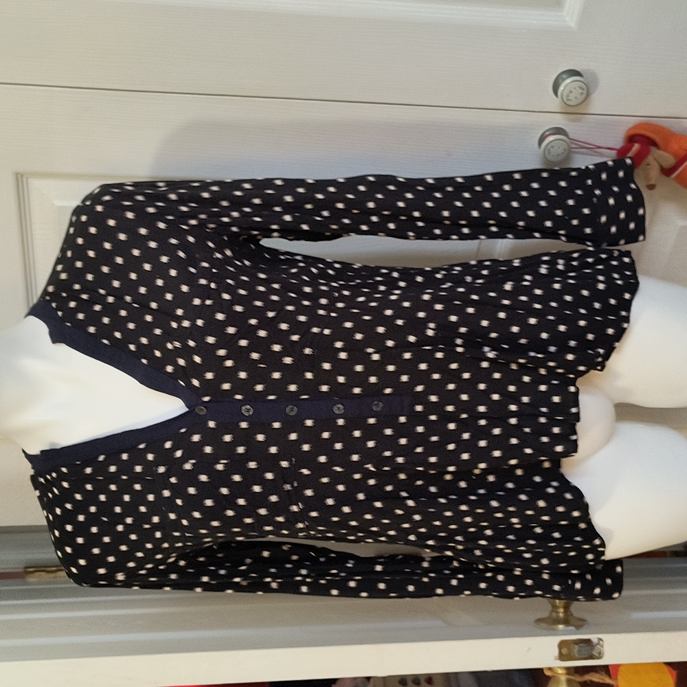 Anthropologie Vanessa Virginia Black Spotted Top M